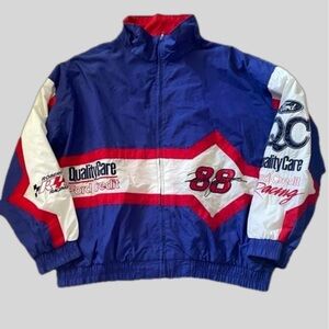 Vintage 90s Dale Jarrett Ford Quality Care 88 #88 1990 NASCAR racing jacket 3X